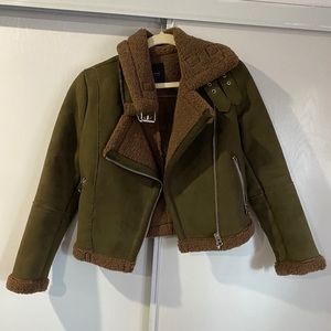 Zara Faux Suede Motorcycle Jacket